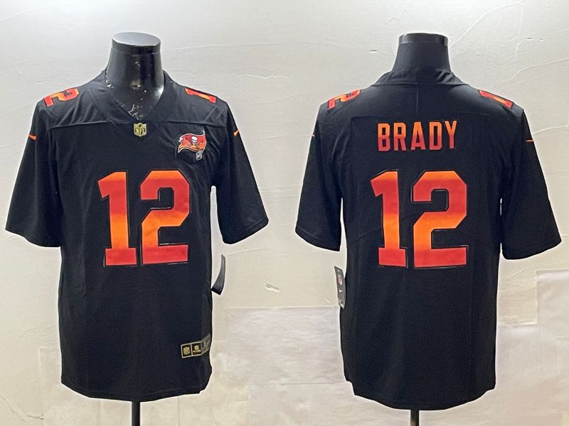 Men Tampa Bay Buccaneers #12 Brady Black Rainbow 2025 Nike Limited NFL Jersey style 1->new orleans saints->NFL Jersey